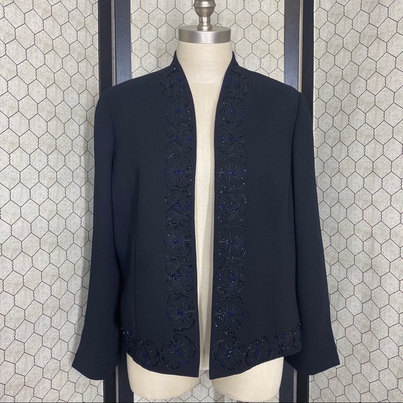 Coldwater Creek Petite Beaded Open Front Jacket - Picture 1 of 7